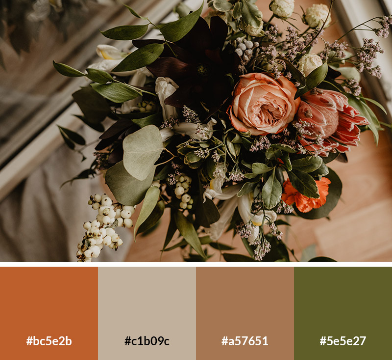 Fall Bouquet - Earth Tone Color Palette