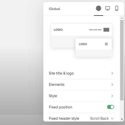 Header settings