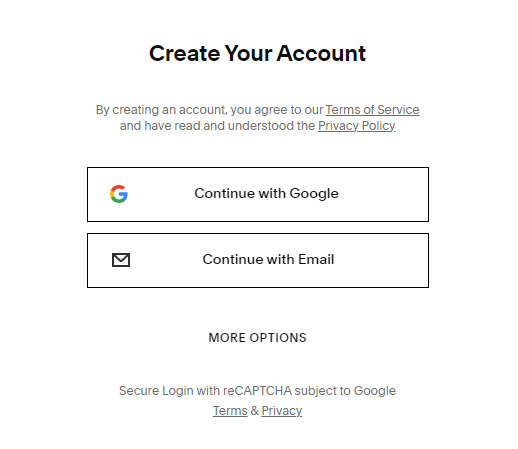 Create your account