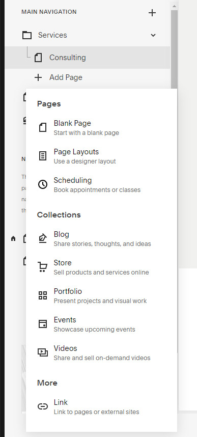 Types of pages