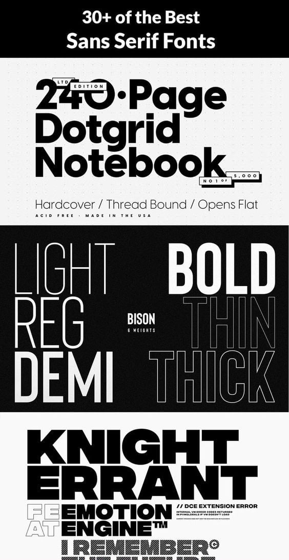 30+ of the Best Sans Serif Fonts - Image for Pinterest